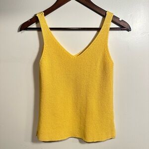 525 America Yellow V-Neck Knit Tank Top